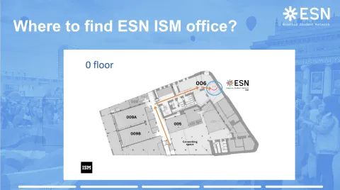 Map showing ESN ISM office location – ground floor, room 006