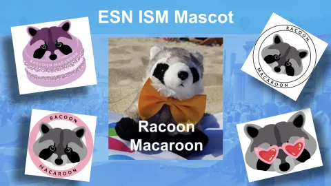 ESN ISM mascot Racoon Macaroon